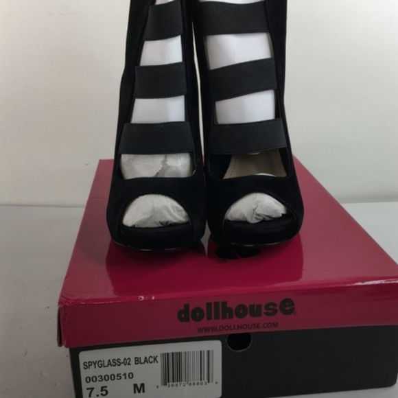 Dollhouse SPYGLASS Black Heels Size 7.5M  NEW - Picture 7 of 7